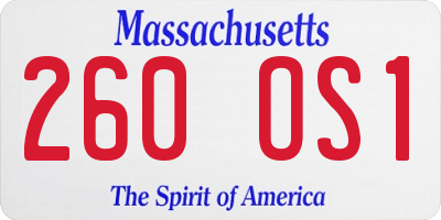 MA license plate 260OS1