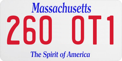 MA license plate 260OT1
