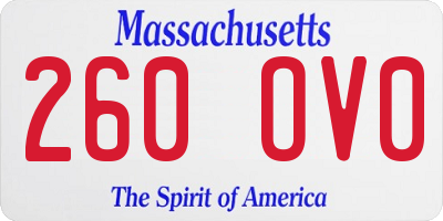 MA license plate 260OV0