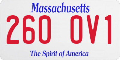 MA license plate 260OV1