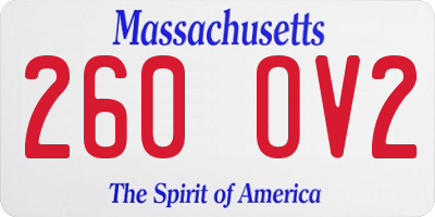 MA license plate 260OV2