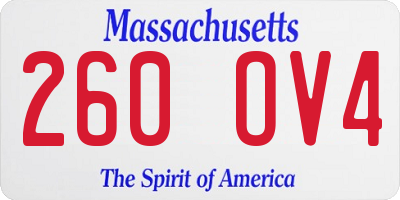 MA license plate 260OV4