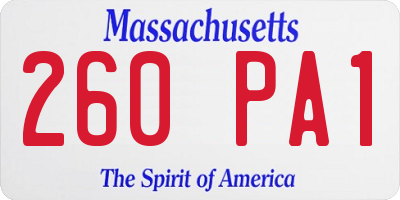 MA license plate 260PA1