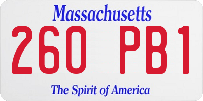 MA license plate 260PB1