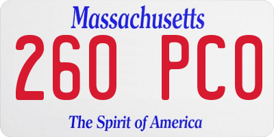 MA license plate 260PC0