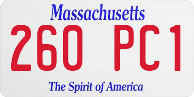 MA license plate 260PC1