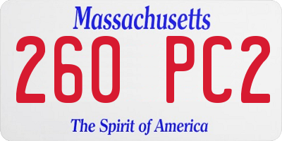 MA license plate 260PC2