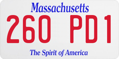 MA license plate 260PD1