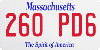MA license plate 260PD6