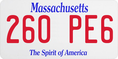 MA license plate 260PE6