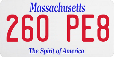 MA license plate 260PE8