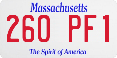 MA license plate 260PF1