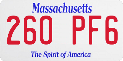 MA license plate 260PF6
