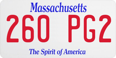MA license plate 260PG2
