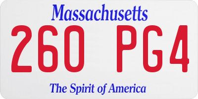 MA license plate 260PG4
