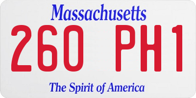 MA license plate 260PH1