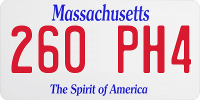 MA license plate 260PH4