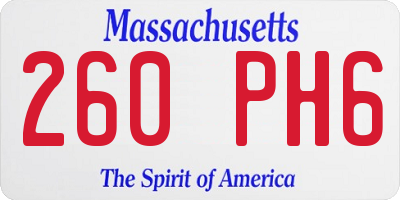 MA license plate 260PH6