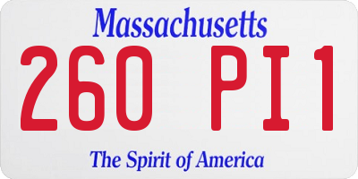 MA license plate 260PI1