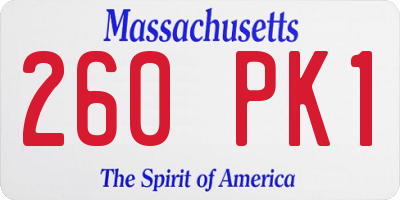 MA license plate 260PK1