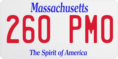 MA license plate 260PM0
