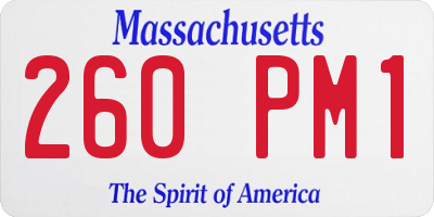 MA license plate 260PM1