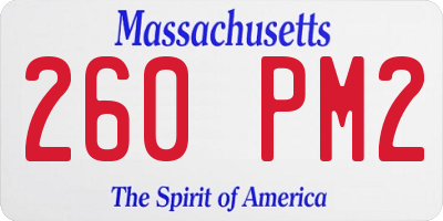MA license plate 260PM2