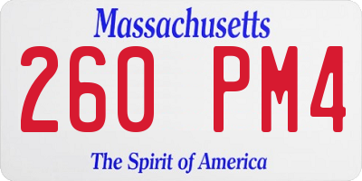 MA license plate 260PM4