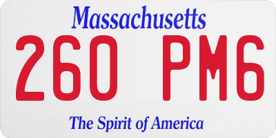 MA license plate 260PM6
