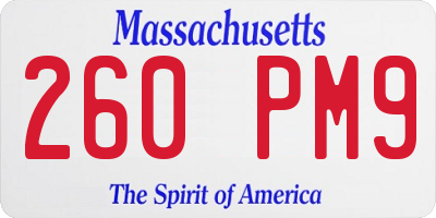 MA license plate 260PM9
