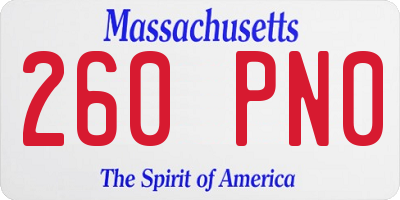 MA license plate 260PN0