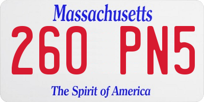 MA license plate 260PN5