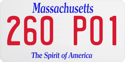 MA license plate 260PO1