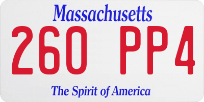 MA license plate 260PP4