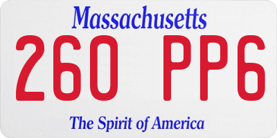 MA license plate 260PP6