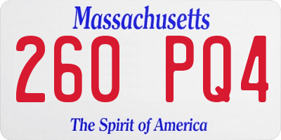MA license plate 260PQ4