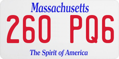 MA license plate 260PQ6