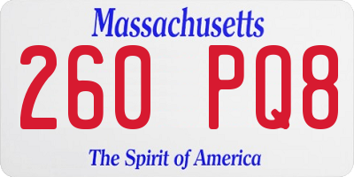 MA license plate 260PQ8