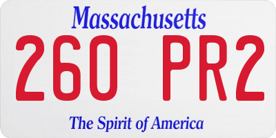 MA license plate 260PR2