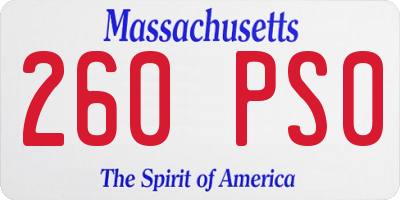 MA license plate 260PS0