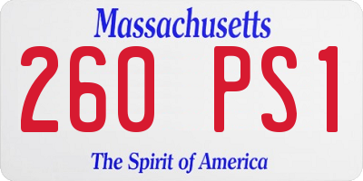 MA license plate 260PS1