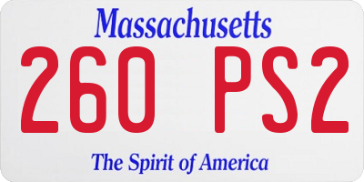 MA license plate 260PS2