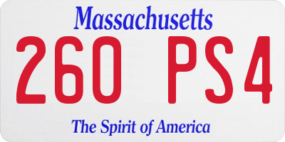 MA license plate 260PS4