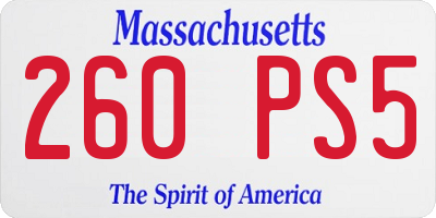 MA license plate 260PS5