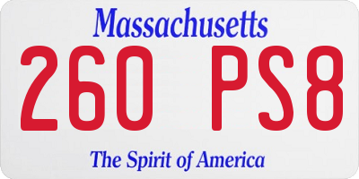 MA license plate 260PS8