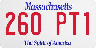 MA license plate 260PT1