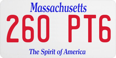 MA license plate 260PT6
