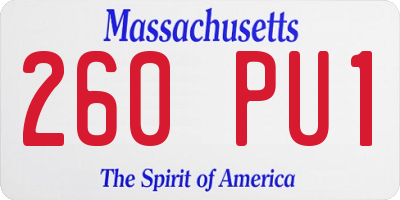 MA license plate 260PU1