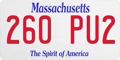 MA license plate 260PU2
