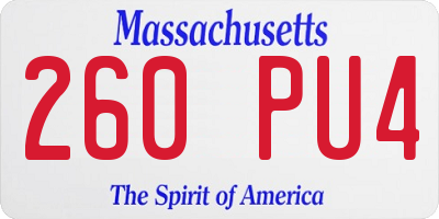 MA license plate 260PU4